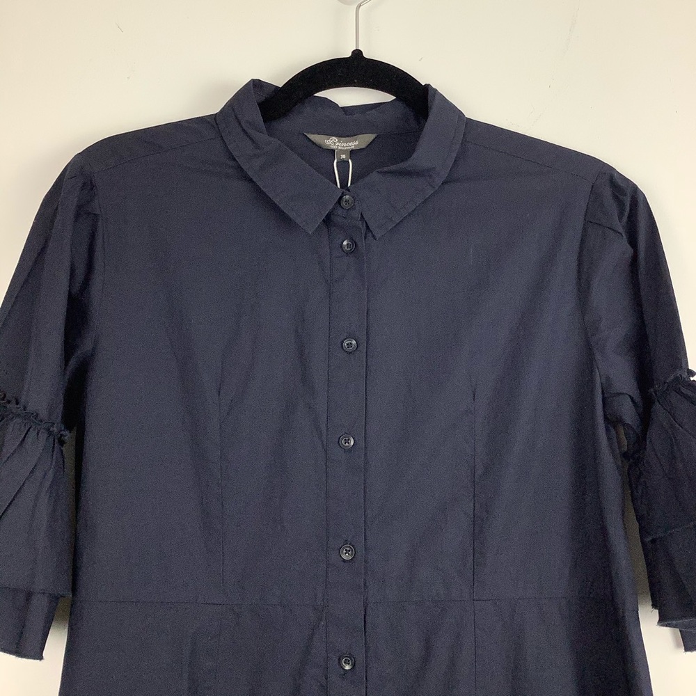 Princess Goes Hollywood Button Down Dress in Blue - Picture 2 of 5